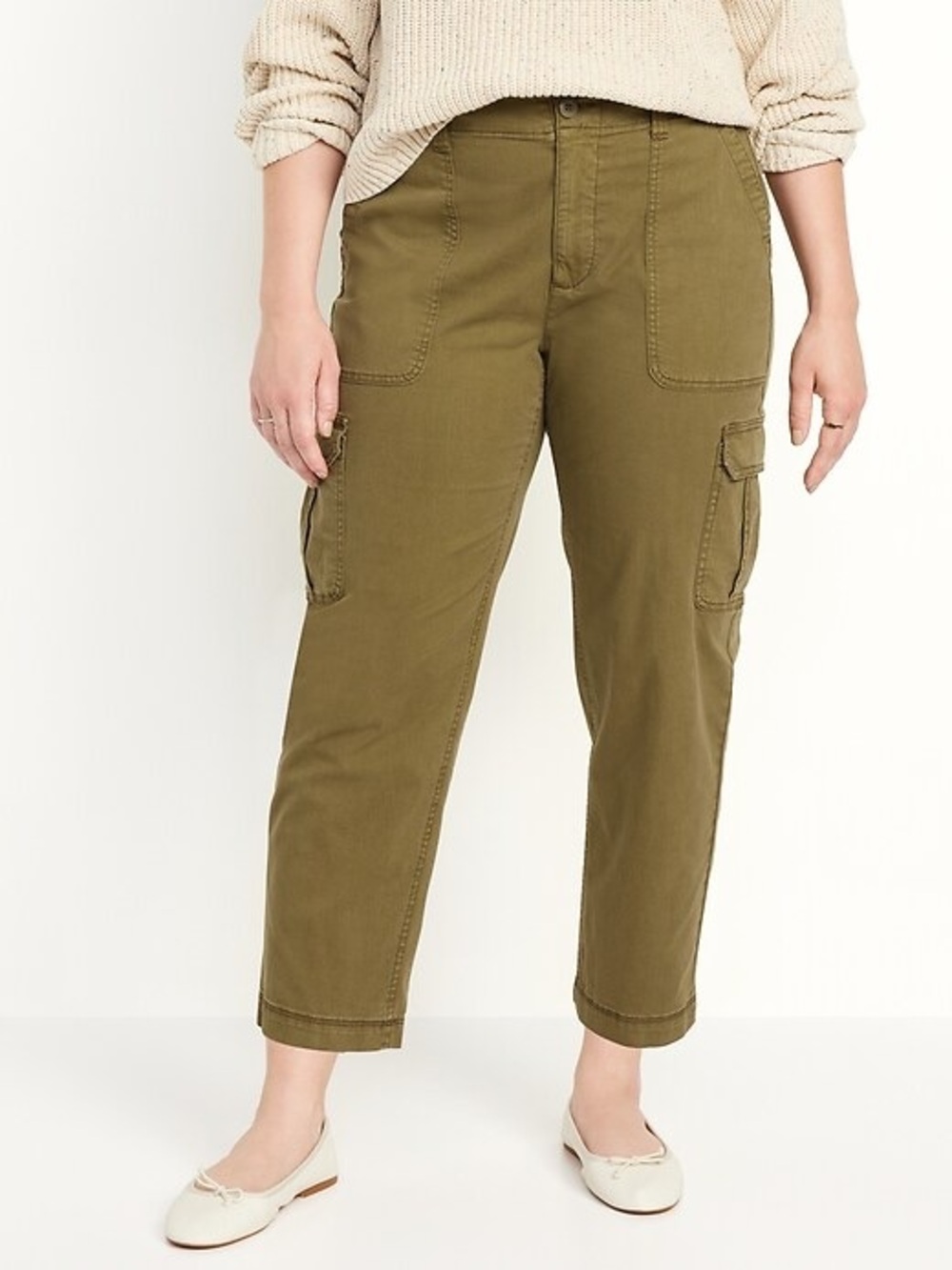 Old Navy High-Rise OG Chino Pants in Satin Moss Green, Women's 4X